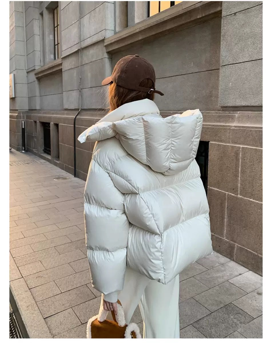 Korte Puffer Jas Dames – Gewatteerde Winterjas Met Capuchon