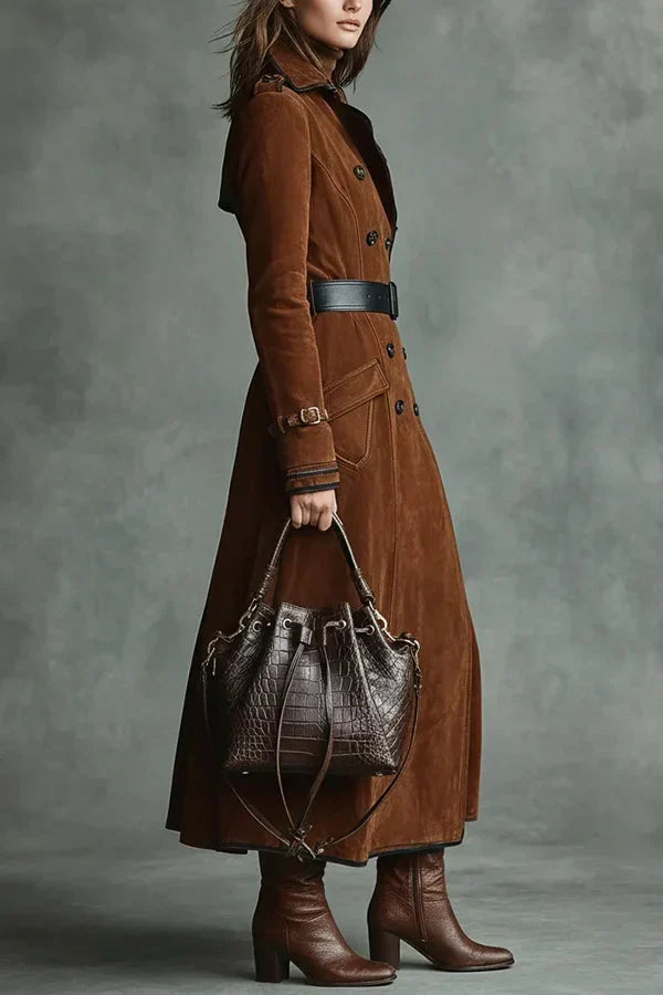 Chique Trenchcoat Dames – Lange Leerlook Jas