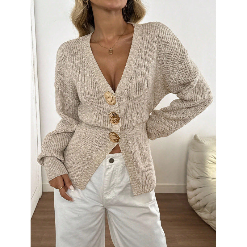 Getailleerd Vest Dames Met V-Hals – Chique Gebreide Cardigan