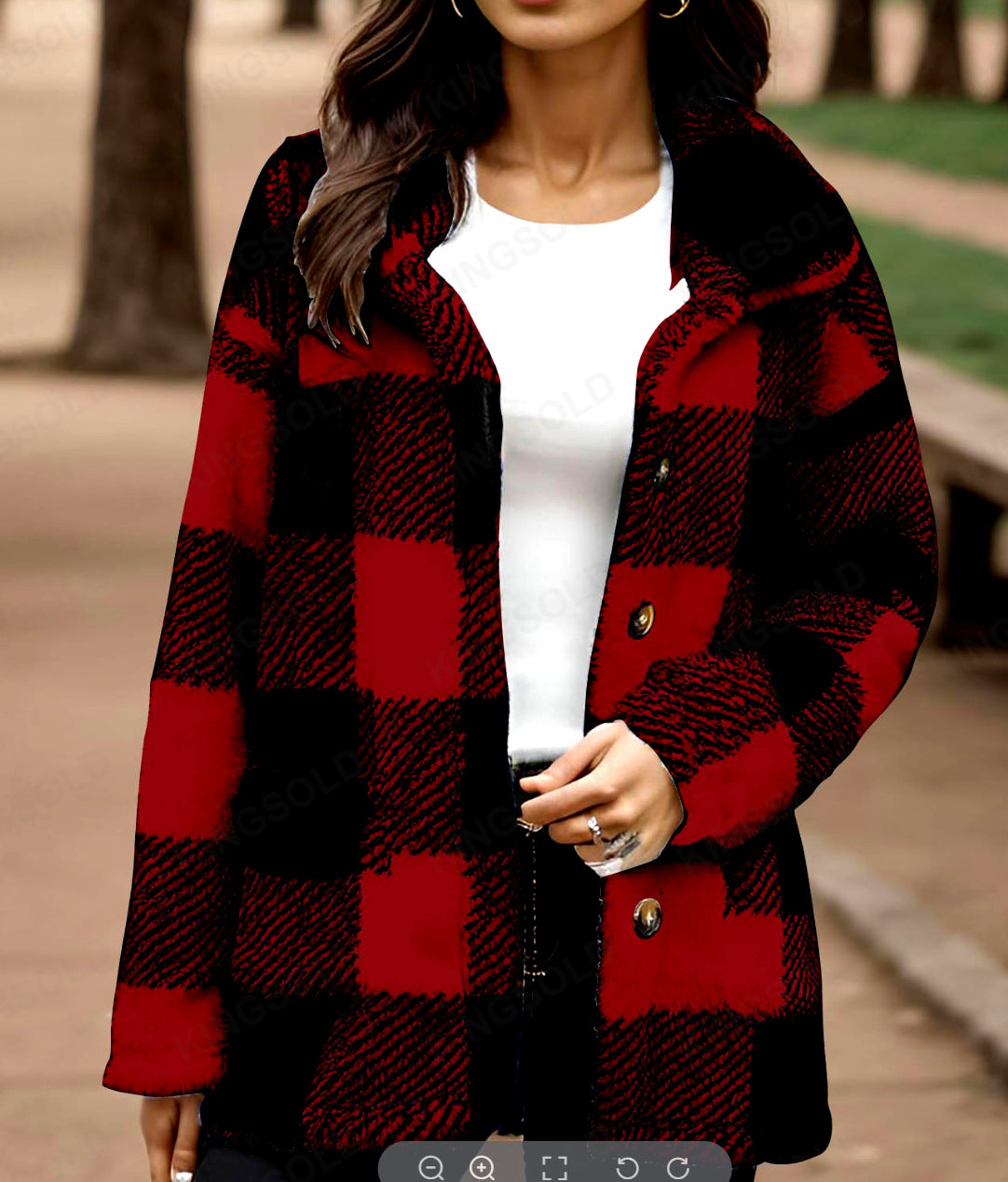 Geruite Teddy Jas Dames – Oversized Tussenjas