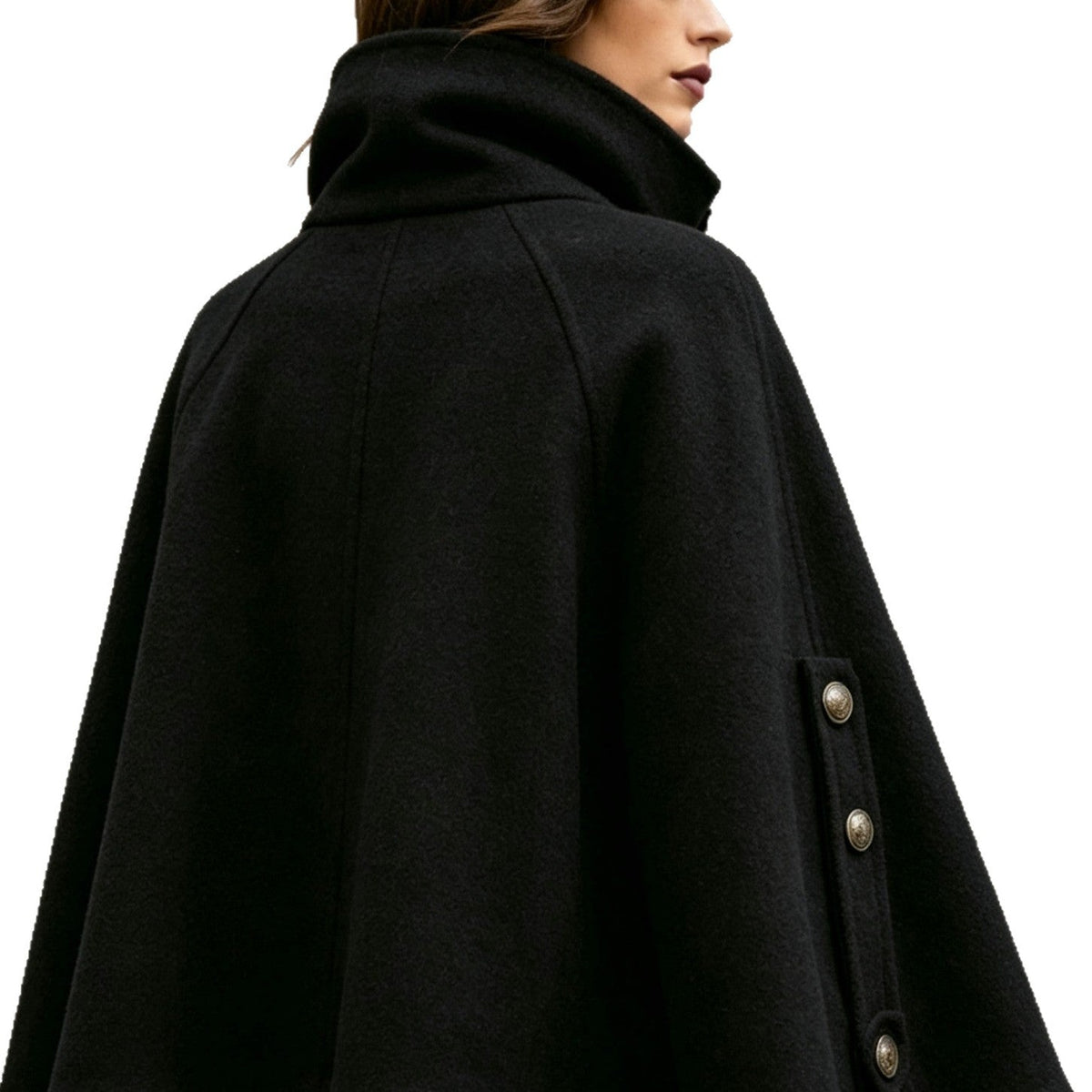 Chique Cape Jas Dames – Korte Jas Met Opstaande Kraag