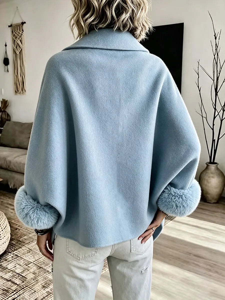 Elegante Wollen Jas Dames Met Bont – Cape Jas & Winterjas