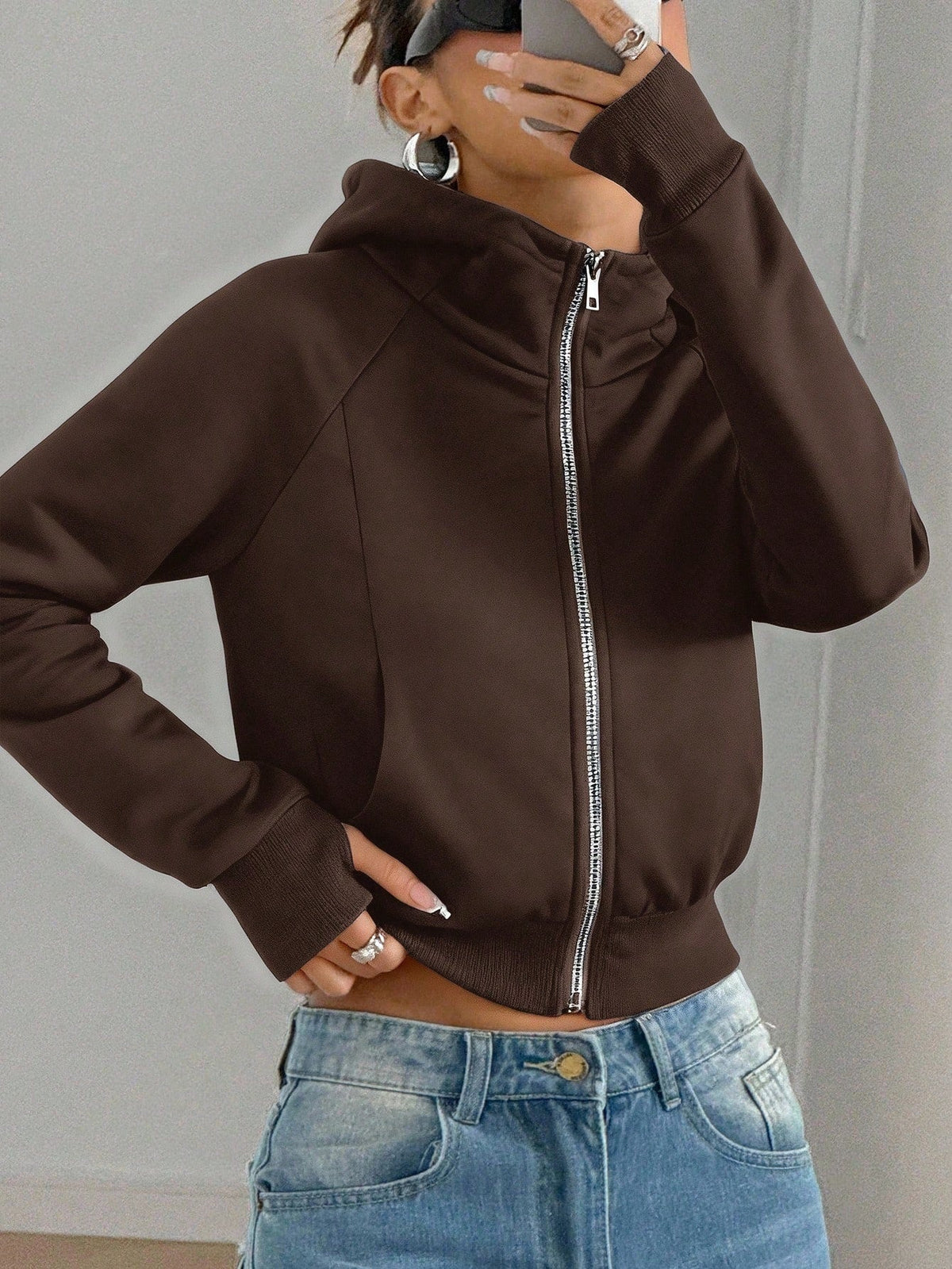 Cropped Hoodie Dames – Korte Sweater Met Rits & Capuchon