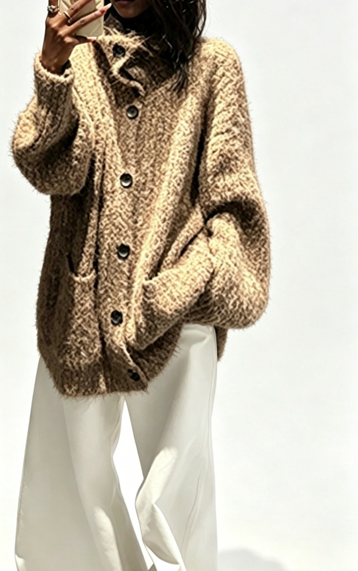 Oversized Gebreid Vest Dames – Grof Gebreide Cardigan