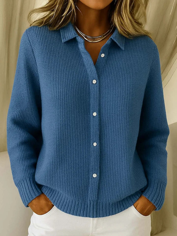 Elegant Gebreid Vest Dames – Cardigan Met Kraag