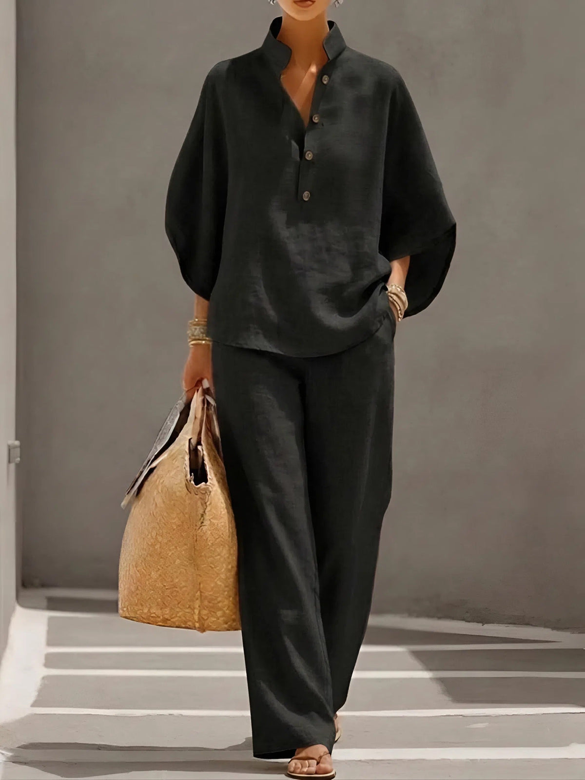 Tweedelige Set Dames – Blouse & Wijde Broek