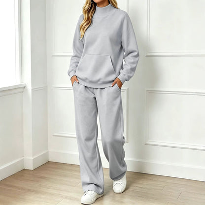 Sweatshirt Set Dames – Co-ord Set Met Hoge Kraag
