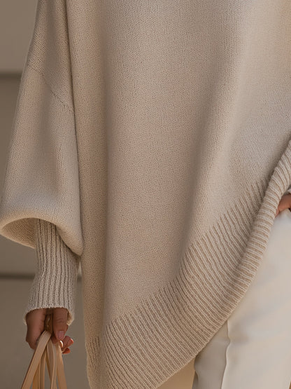 Oversized Dames Poncho Trui Met Puntige Zoom
