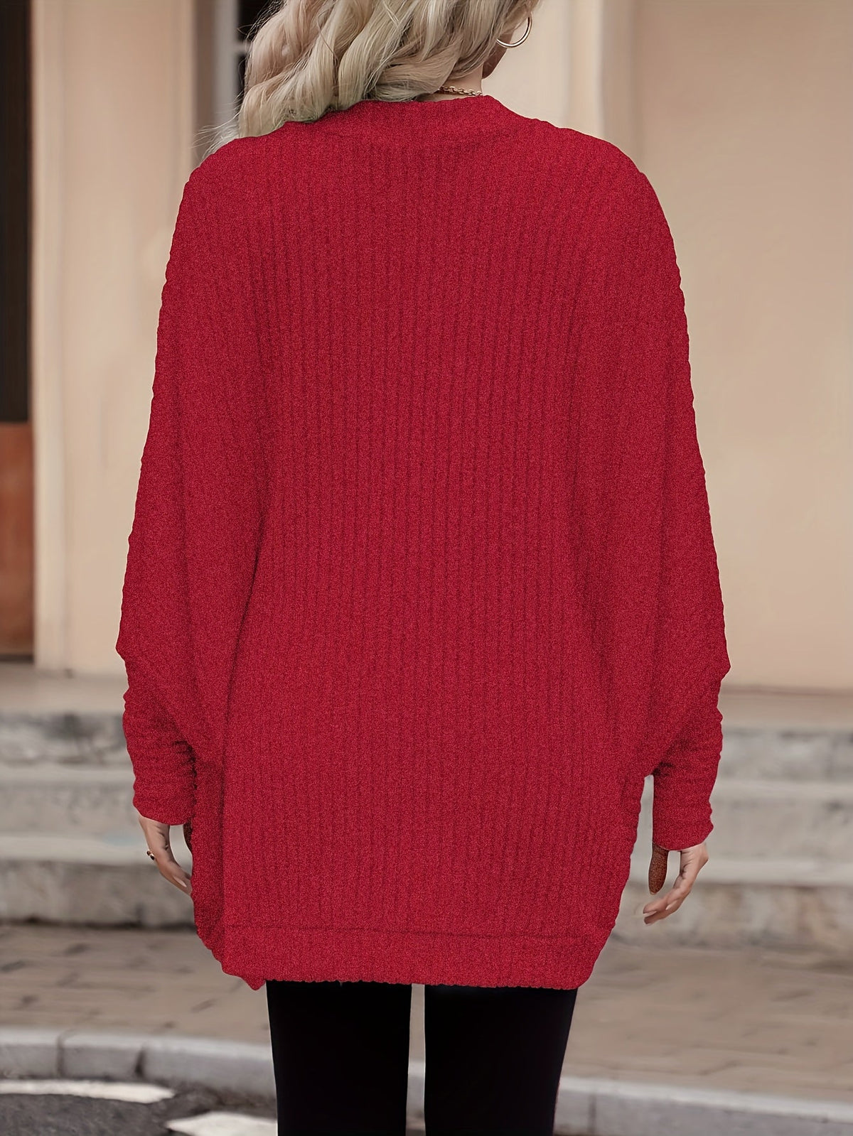 Oversized Vest Dames – Open Cardigan Met Lange Mouwen