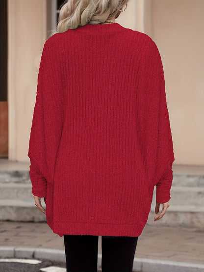 Oversized Vest Dames – Open Cardigan Met Lange Mouwen