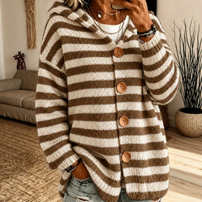 Gestreept Vest Dames – Cardigan Met Capuchon