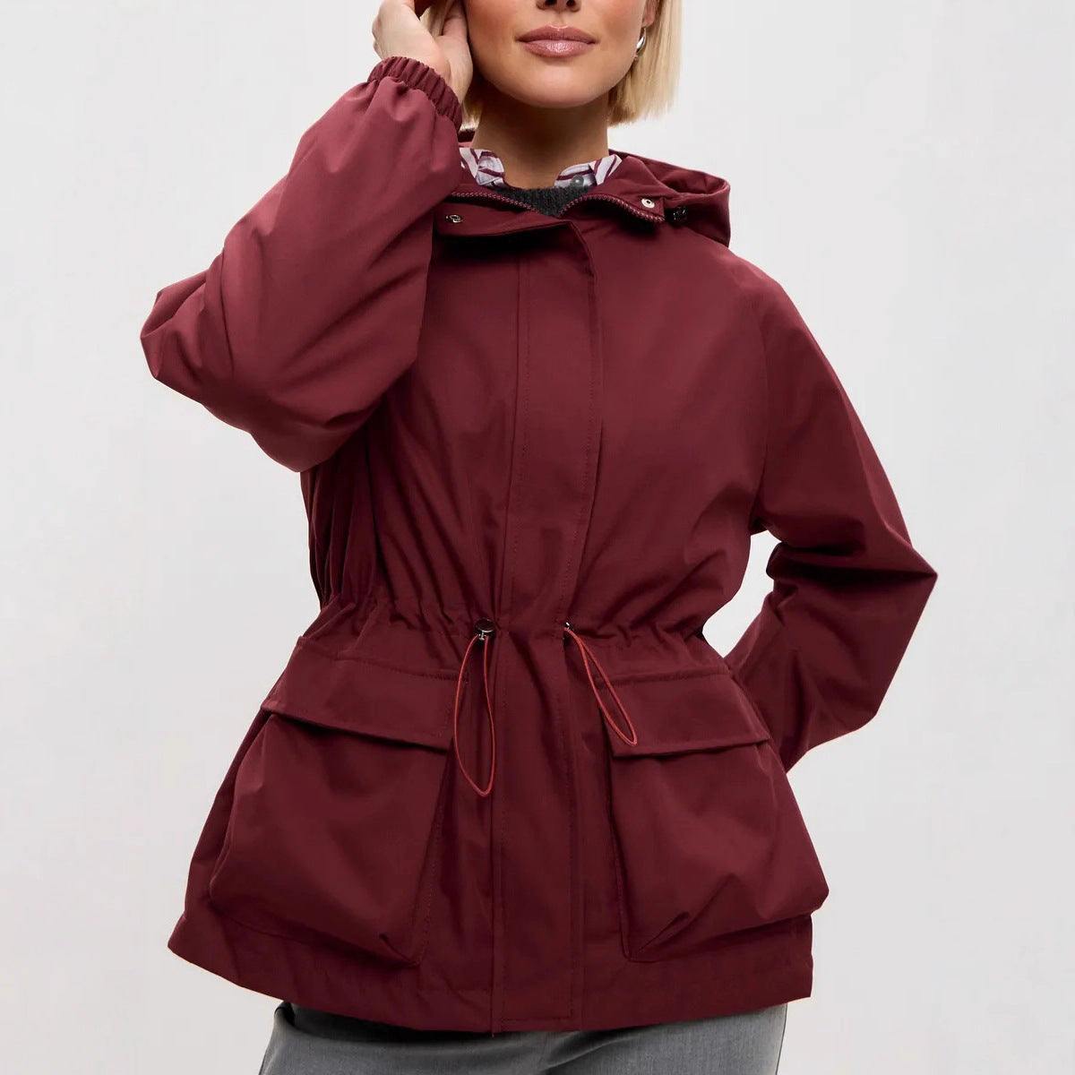 Trenchcoat Dames Met Capuchon – Lichte Tussenjas Met Trekkoord