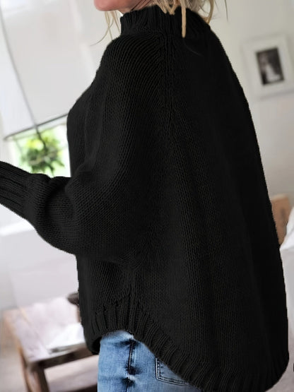 Oversized Dames Trui Met Kabelpatroon En Lange Mouwen