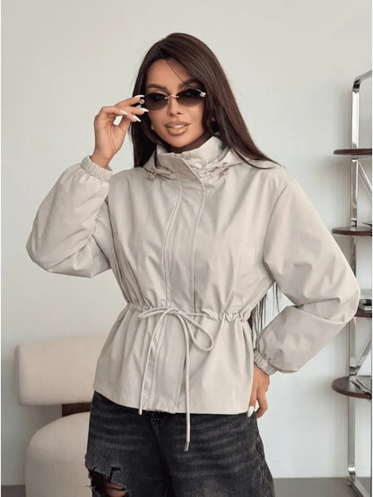 Korte Trenchcoat Dames – Tussenjas Met Taillekoord