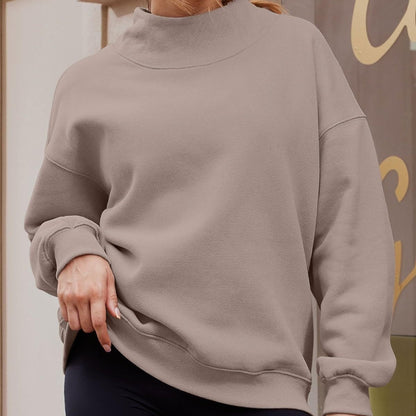 Losvallende Trui Dames – Sweater Met Hoge Kraag