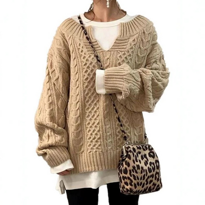 Oversized Kabeltrui Dames – Dik Gebreide Sweater