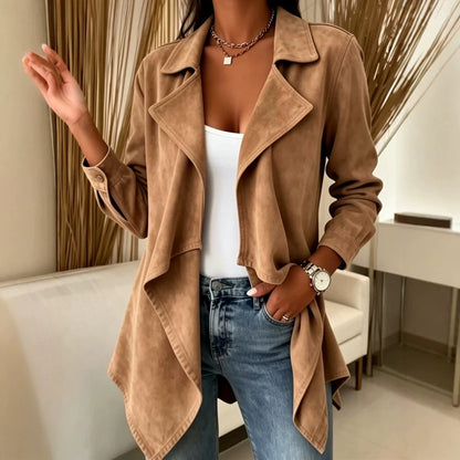 Halflang Suède Look Vest Dames – Cardigan & Tussenjas