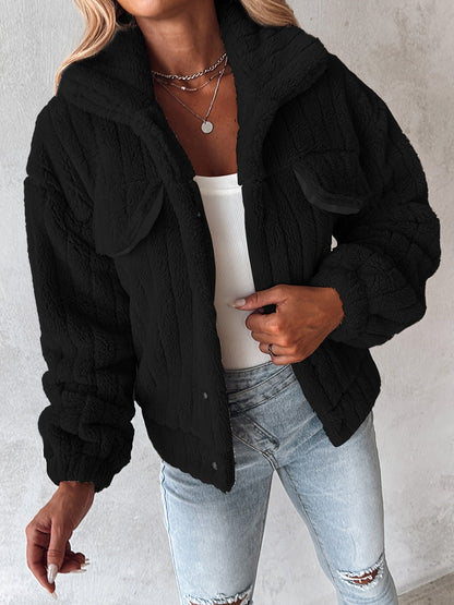 Korte Teddy Jas Dames – Teddy Vest Met Drukknopen