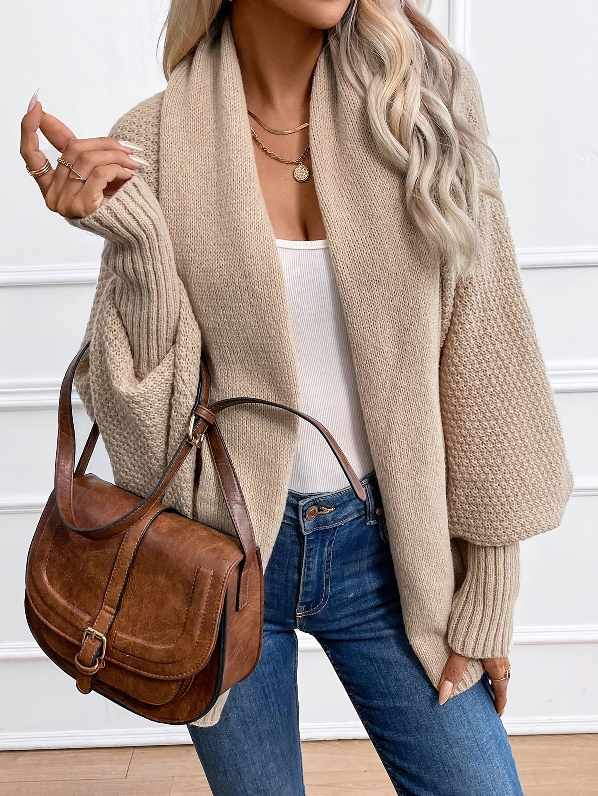 Vest Met Sjaalkraag Dames – Gebreide Cardigan