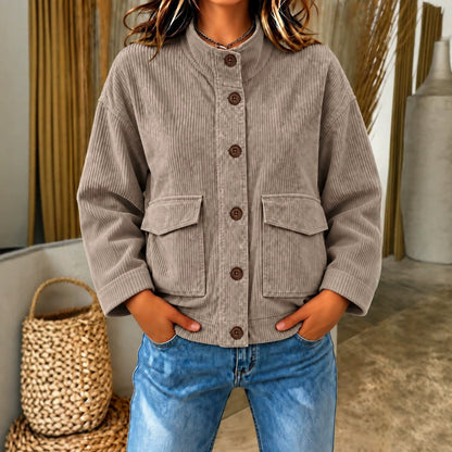 Corduroy Jas Dames – Kort Ribfluwelen Jasje & Tussenjas
