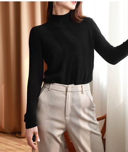 Elegante Fijngebreide Coltrui Dames – Basic Trui