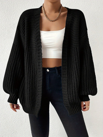 Grofgebreid Vest Dames – Open Cardigan Met Ballonmouwen