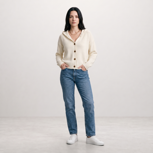 Fleur - Gebreid Vest met Capuchon