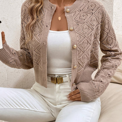 Chique Kort Gebreid Vest Dames – Cardigan