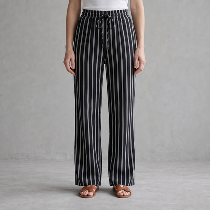 Lieke - Gestreepte Broek met Wijde Pijpen