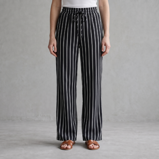 Lieke - Gestreepte Broek met Wijde Pijpen