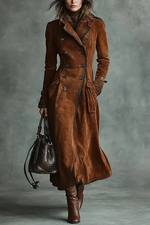 Chique Trenchcoat Dames – Lange Leerlook Jas