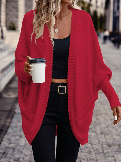 Oversized Vest Dames – Open Cardigan Met Lange Mouwen