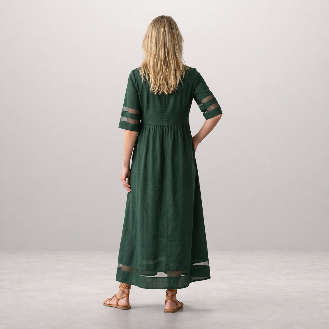 Nienke - Lange Jurk met Transparante Details