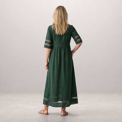 Nienke - Lange Jurk met Transparante Details