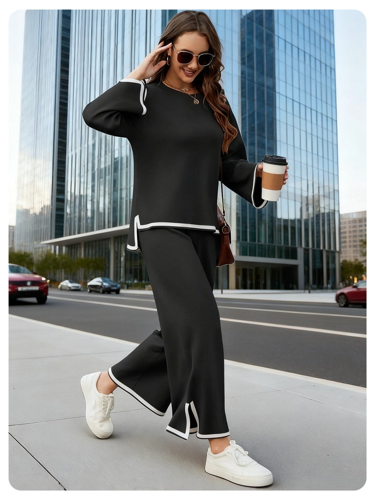 Co-ord Set Dames – Losvallende Top & Wijde Broek