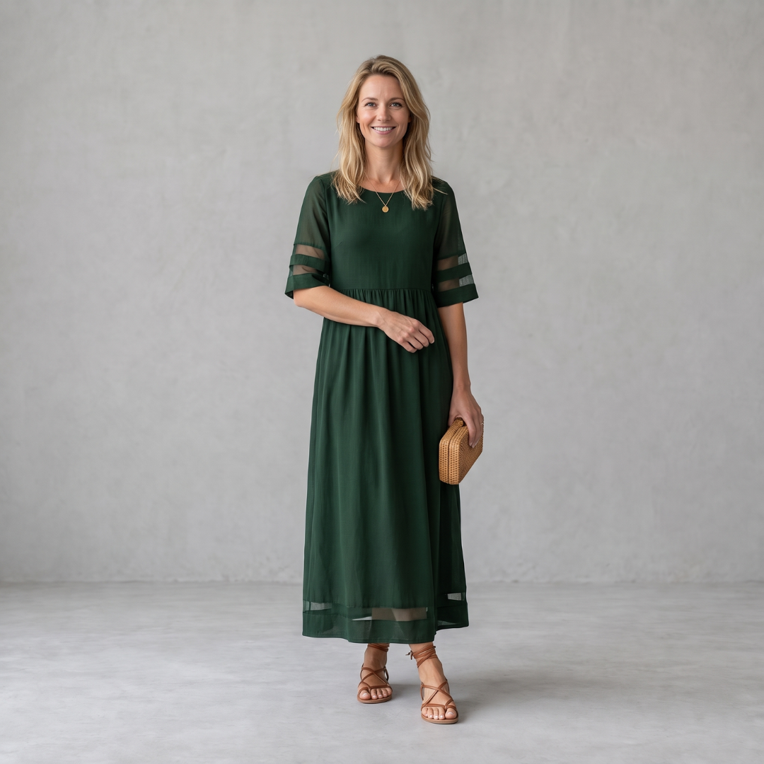 Nienke - Lange Jurk met Transparante Details