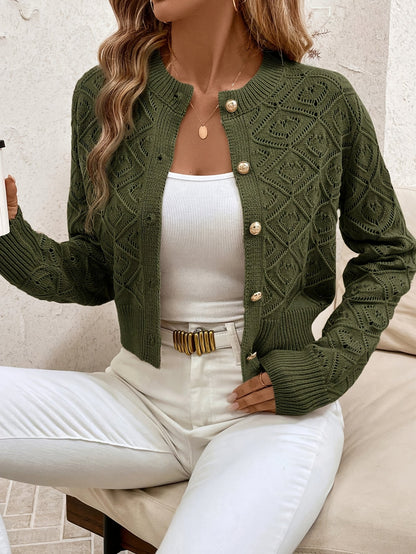 Chique Kort Gebreid Vest Dames – Cardigan
