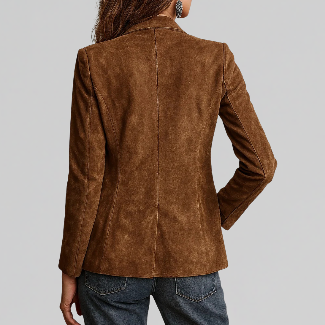 Suède Look Blazer Dames – Vintage Colbert & Tussenjas