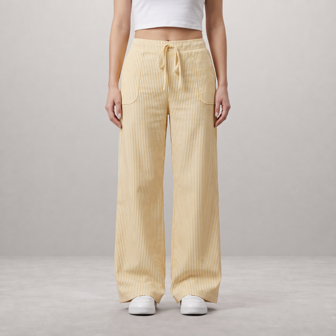 Nienke - Gestreepte Broek met Wijde Pijpen