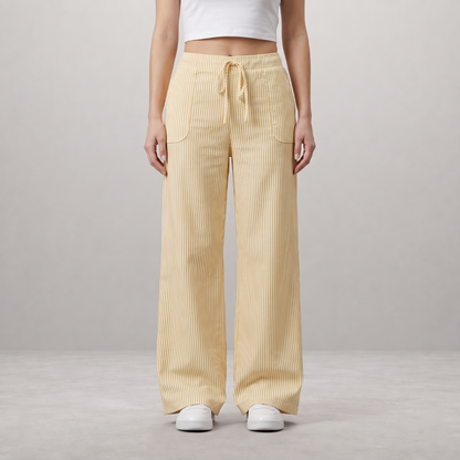 Nienke - Gestreepte Broek met Wijde Pijpen