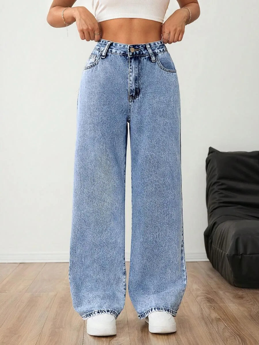 Wide Leg Baggy Denim Dames Jeans