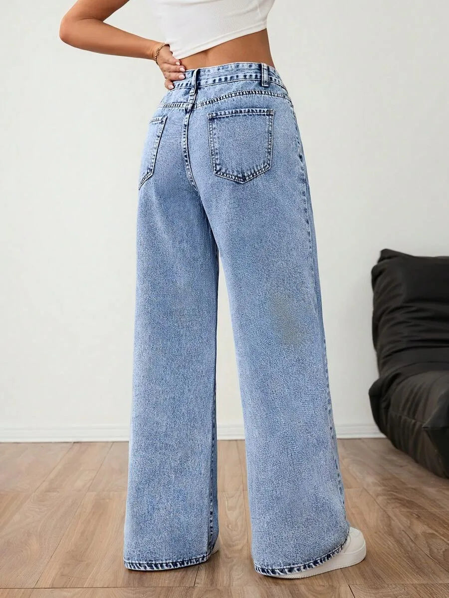 Wide Leg Baggy Denim Dames Jeans