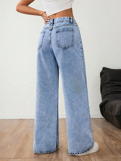 Wide Leg Baggy Denim Dames Jeans