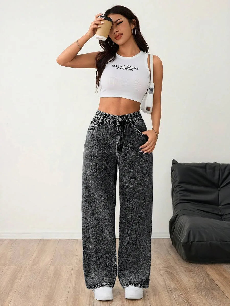 Wide Leg Baggy Denim Dames Jeans