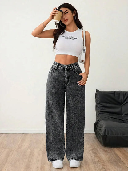 Wide Leg Baggy Denim Dames Jeans