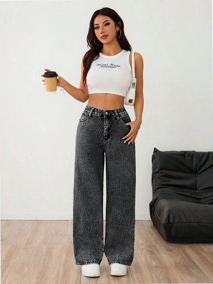 Wide Leg Baggy Denim Dames Jeans