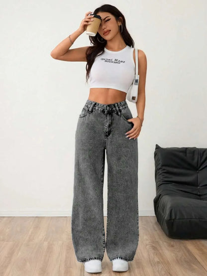 Wide Leg Baggy Denim Dames Jeans