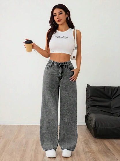 Wide Leg Baggy Denim Dames Jeans