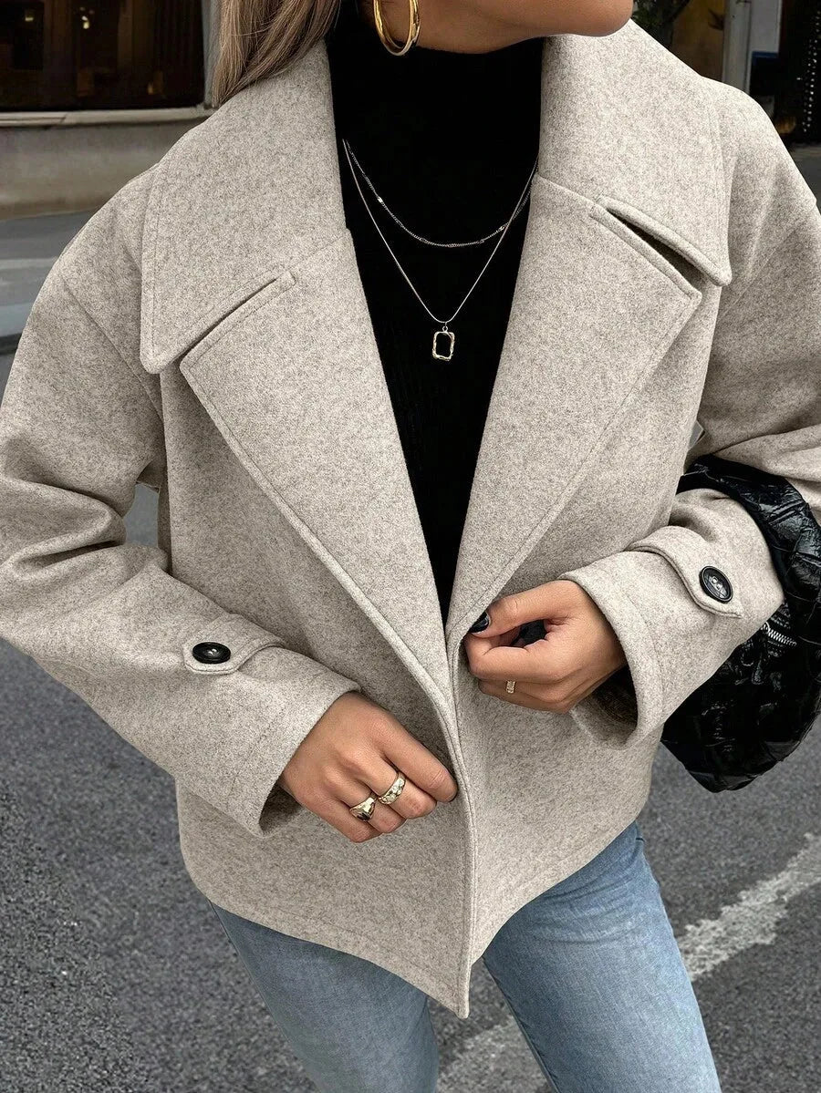 Oversized Dames Jas Met Brede Revers