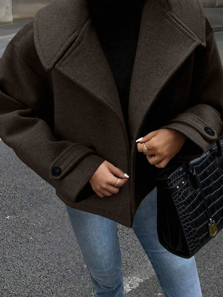 Oversized Dames Jas Met Brede Revers